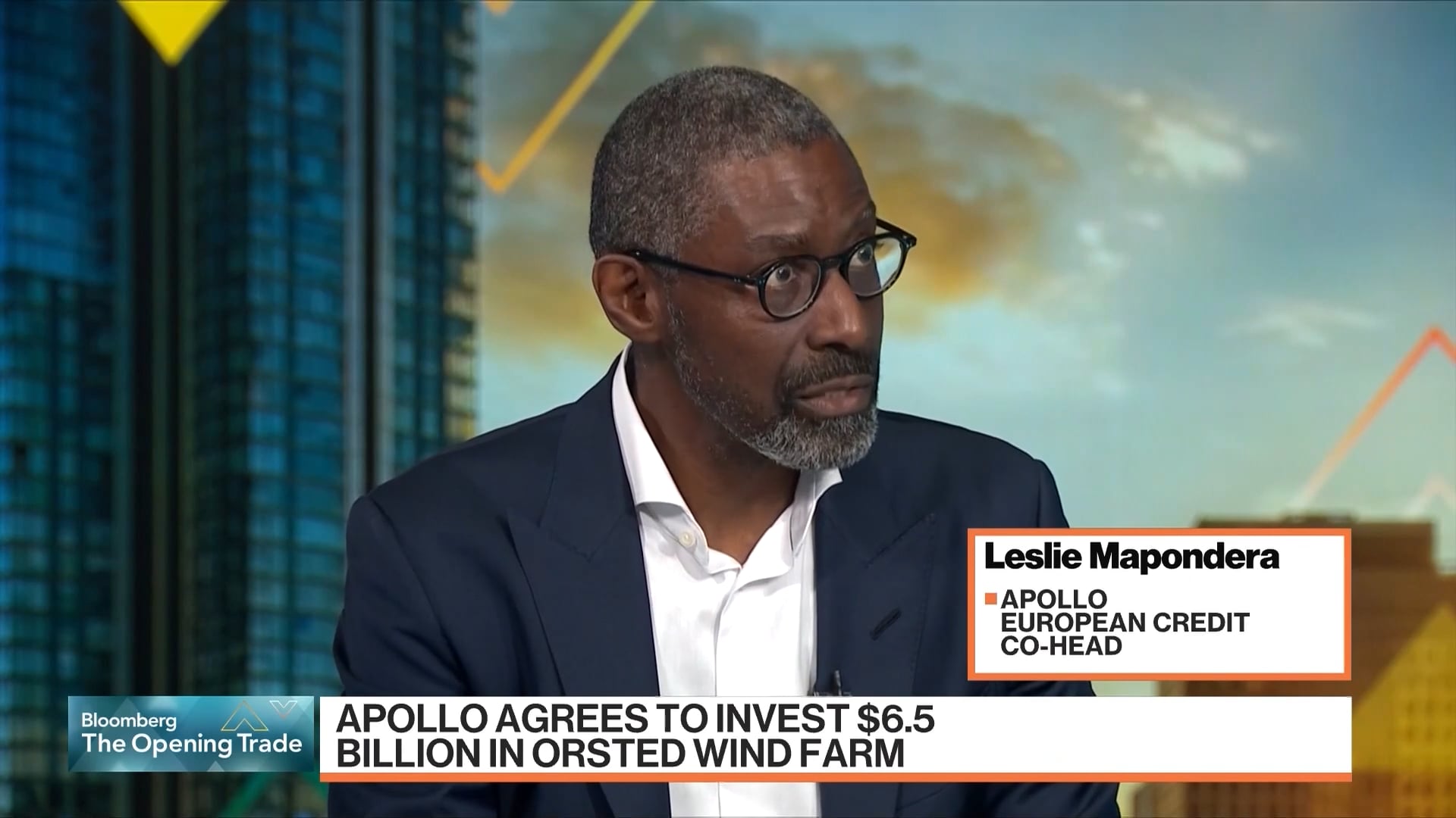 Leslie Mapondera Discusses Apollo’s $6.5 Billion Commitment to Ørsted’s Hornsea 3 and More on Bloomberg Leslie Mapondera, Apollo European Credit Co-Head, appears on Bloomberg TV discussing Apollo's $6.5 billion investment in Ørsted's wind farm project.