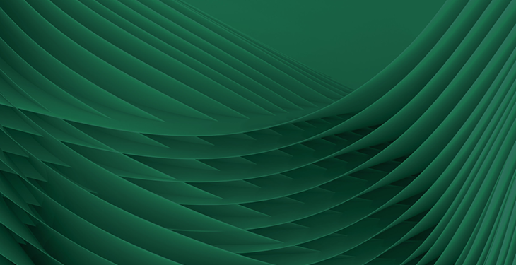 A flowing abstract green wave pattern, serving as a decorative graphic symbolizing dynamic economic currents and outlook, consistent with the page’s theme of stagflation, private credit, and asset management strategies.